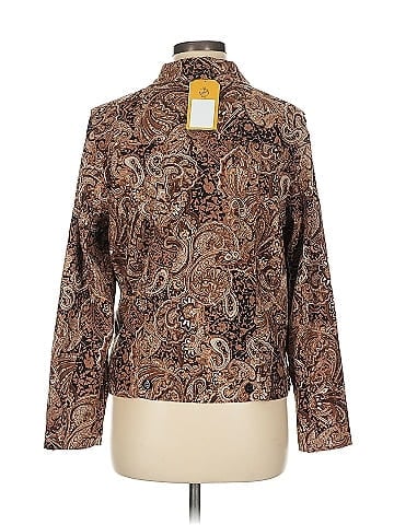 Christopher & Banks Brown Paisley Patterned Stretch Jacket (view 2)