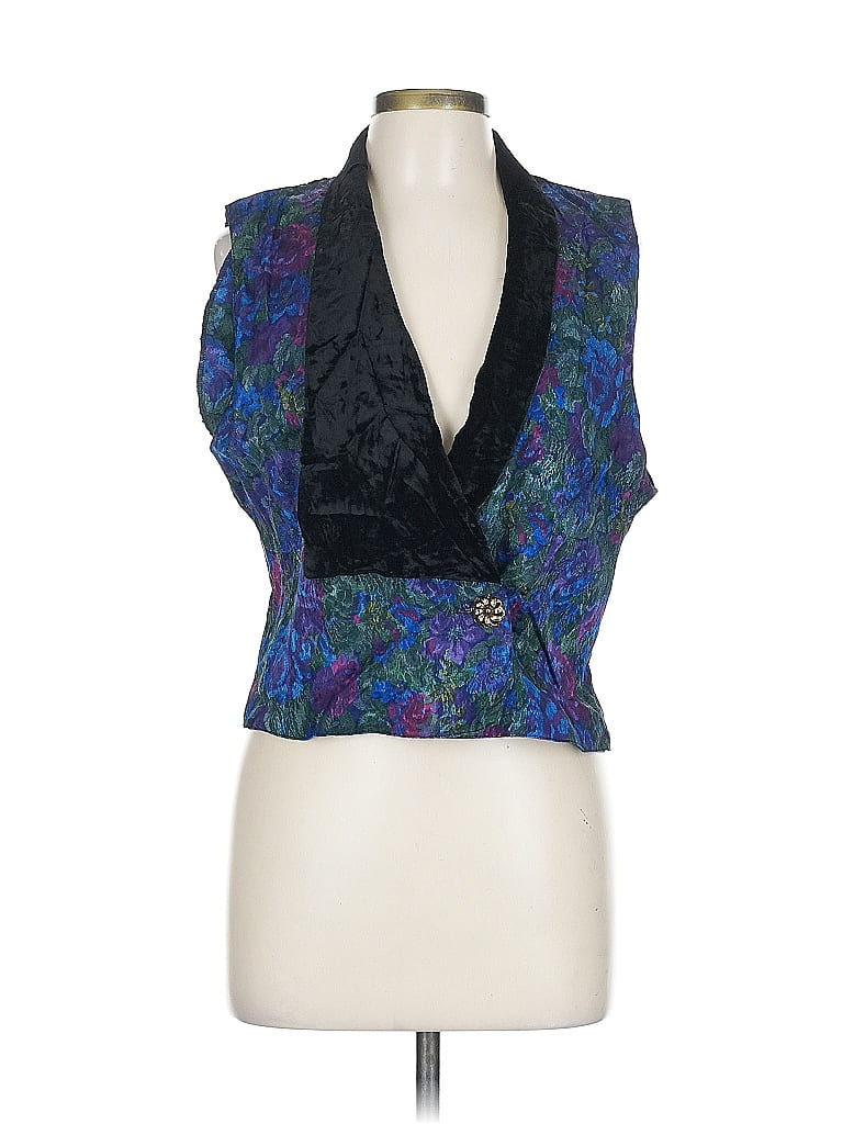 Nilani Blue Vibrant Blue Floral Pattern Vest Size 12 - 21% off | ThredUp