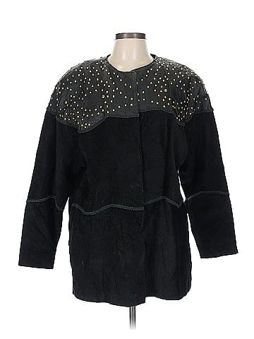 Wilsons Leather Black Studded Wilsons Leather Jacket (view 1)