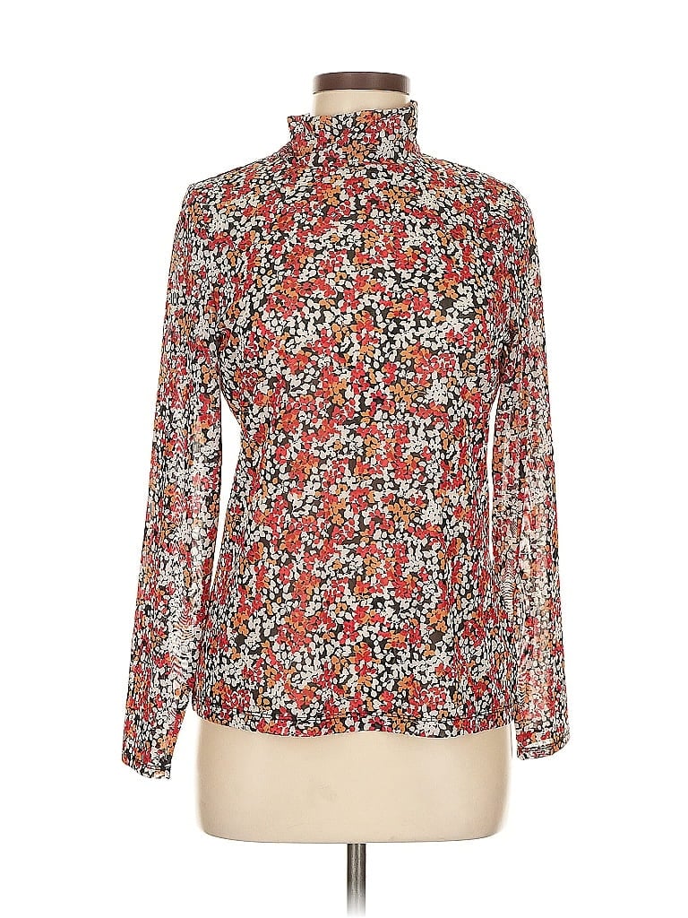 Pre-owned Tahari Long Sleeve Blouse In Red
