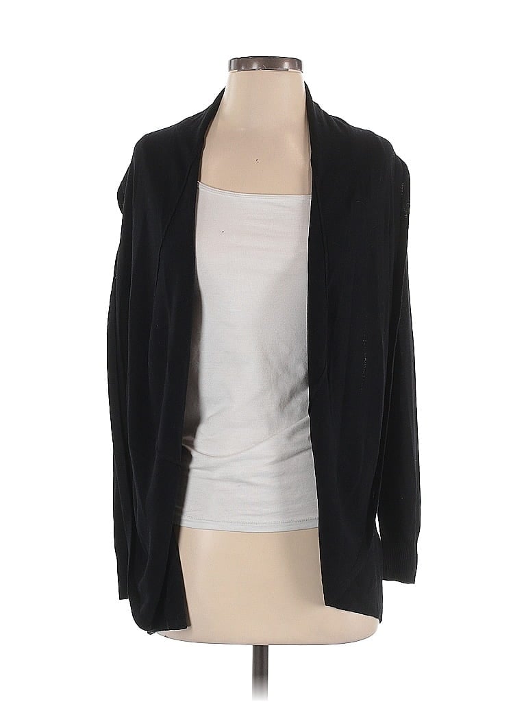 Pre-owned Etcetera Silk Cardigan Sweater In Black
