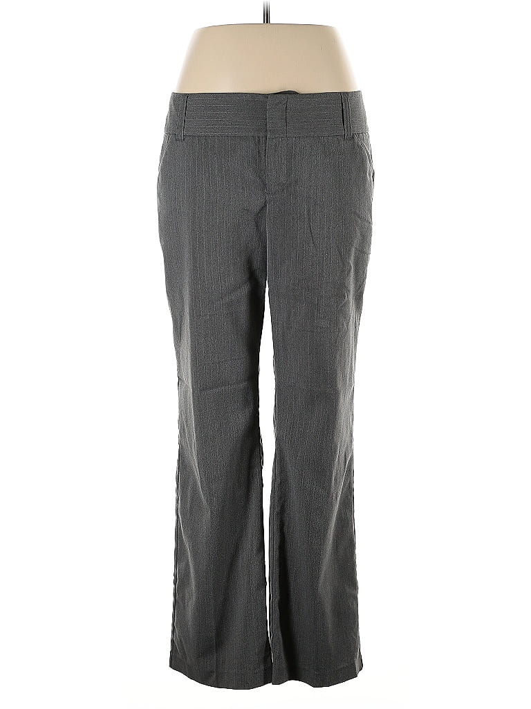 Daisy Fuentes Chevron-herringbone Gray Dress Pants Size 14 - photo 1