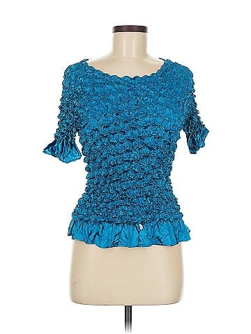 f.c Blue Smocked Popcorn Top  (view 1)