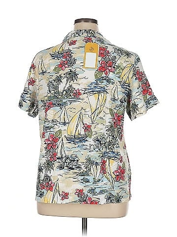 Cathy Daniels Vibrant Hawaiian Print Button-Down Shirt (view 2)