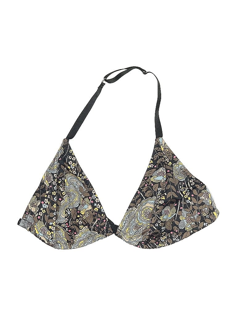 Pre-owned Malia Mills Swimsuit Top Gold Paisley Pattern Swimwear