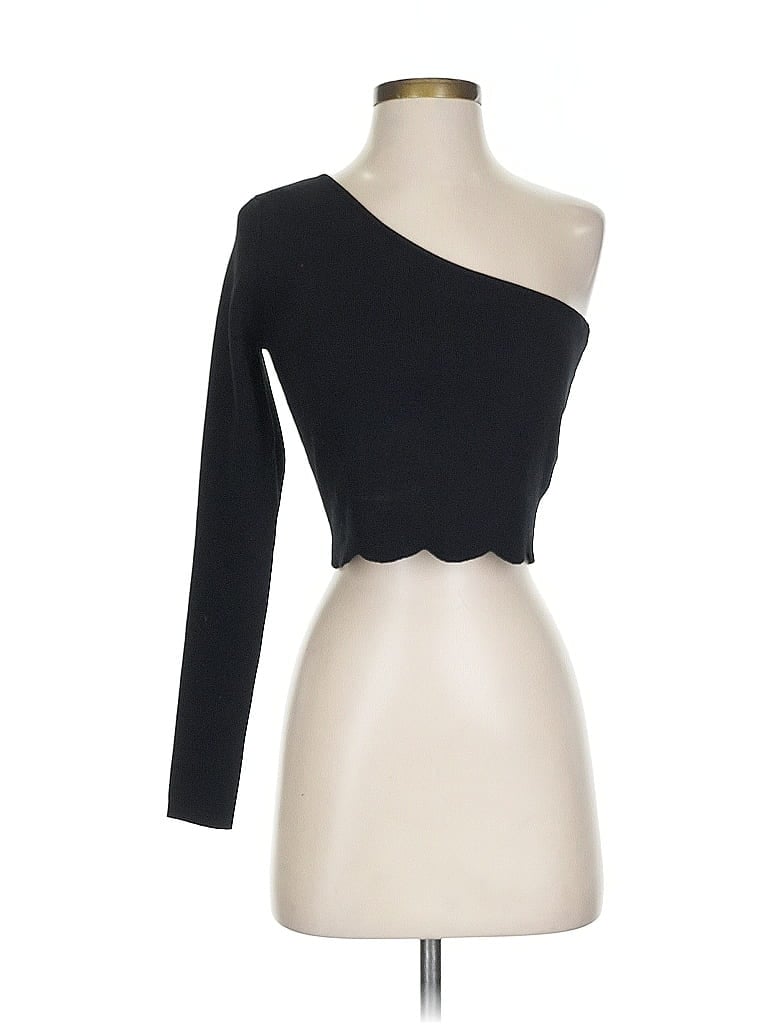 Endless Rose Long Sleeve Top Black One Shoulder Neckline Tops In Multi