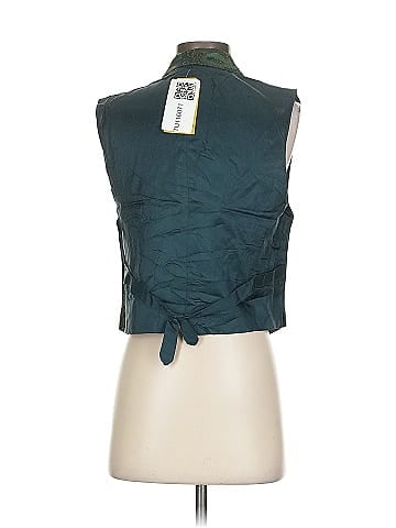 Lizsport Teal Paisley Vest with Buttons (view 2)