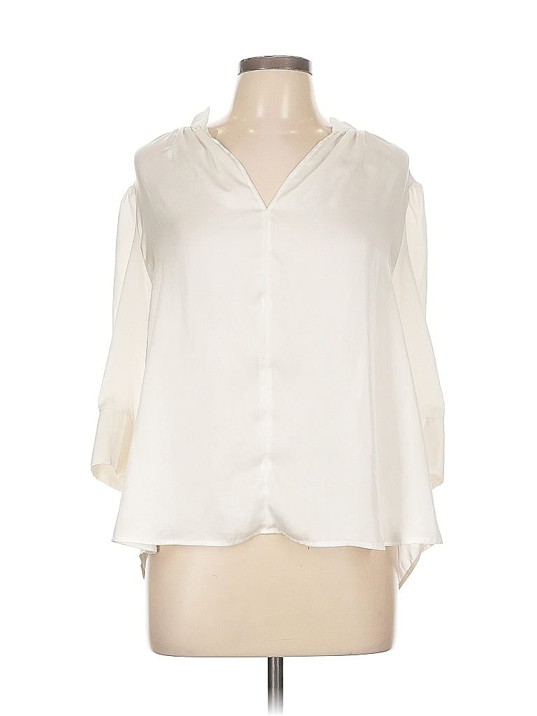 Pre-owned H&m 3/4 Sleeve Blouse In White