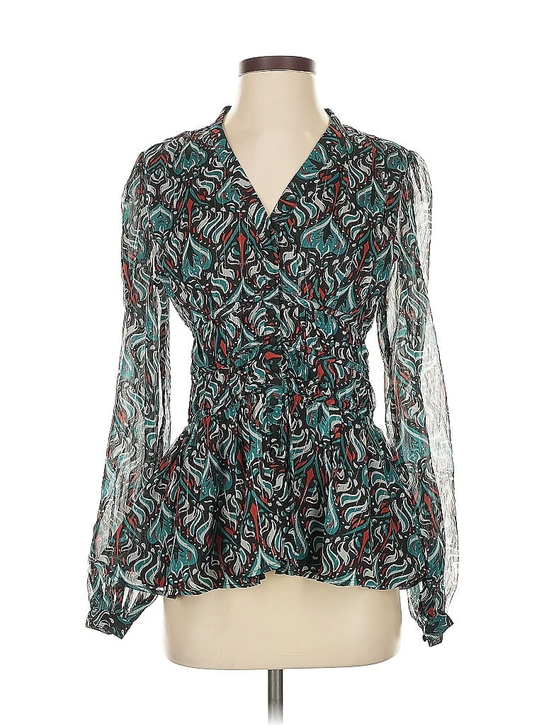 Pre-owned Walter Baker Long Sleeve Blouse In Blue