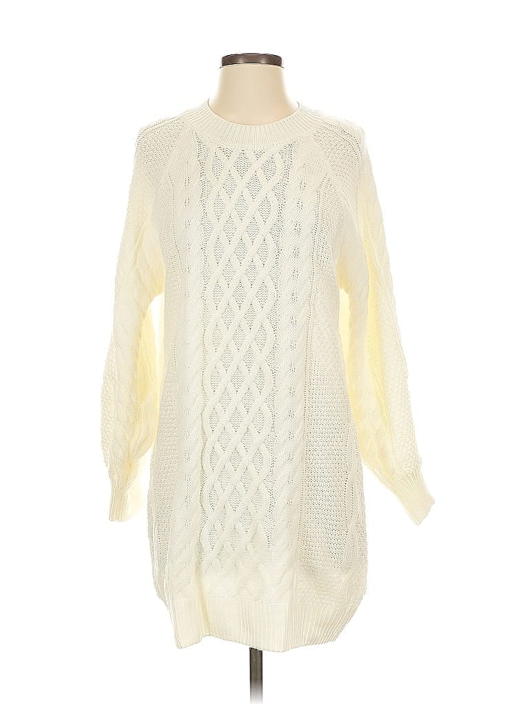 Pre-owned Unbranded Pullover Sweater In White