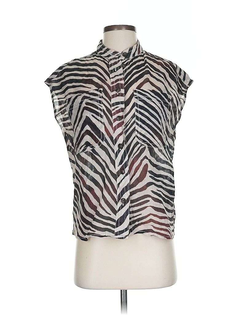 Pre-owned Banana Republic Short Sleeve Blouse In Silver