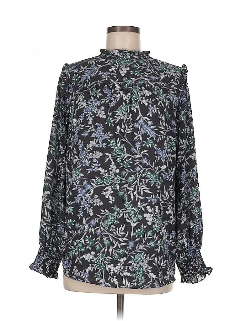 Pre-owned Ann Taylor Loft Outlet Long Sleeve Blouse In Black