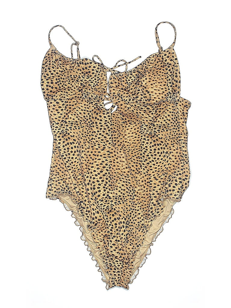 like new gold one piece swim seashell print ... M main image 0