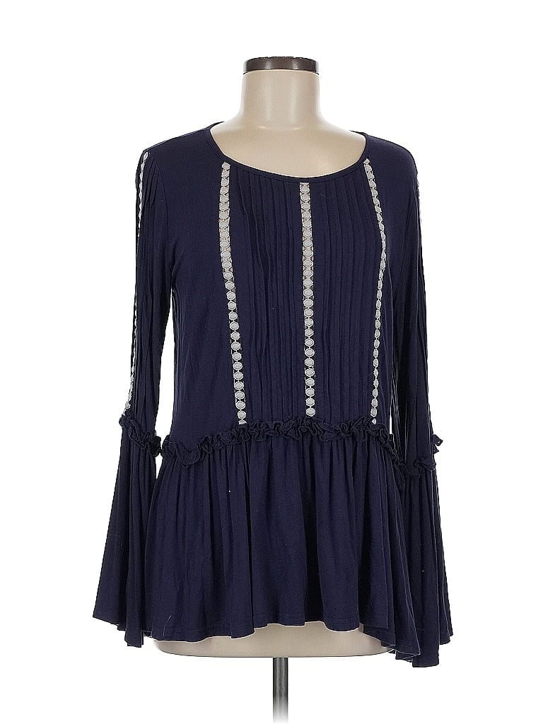 Pre-owned Lumie Long Sleeve Blouse In Blue