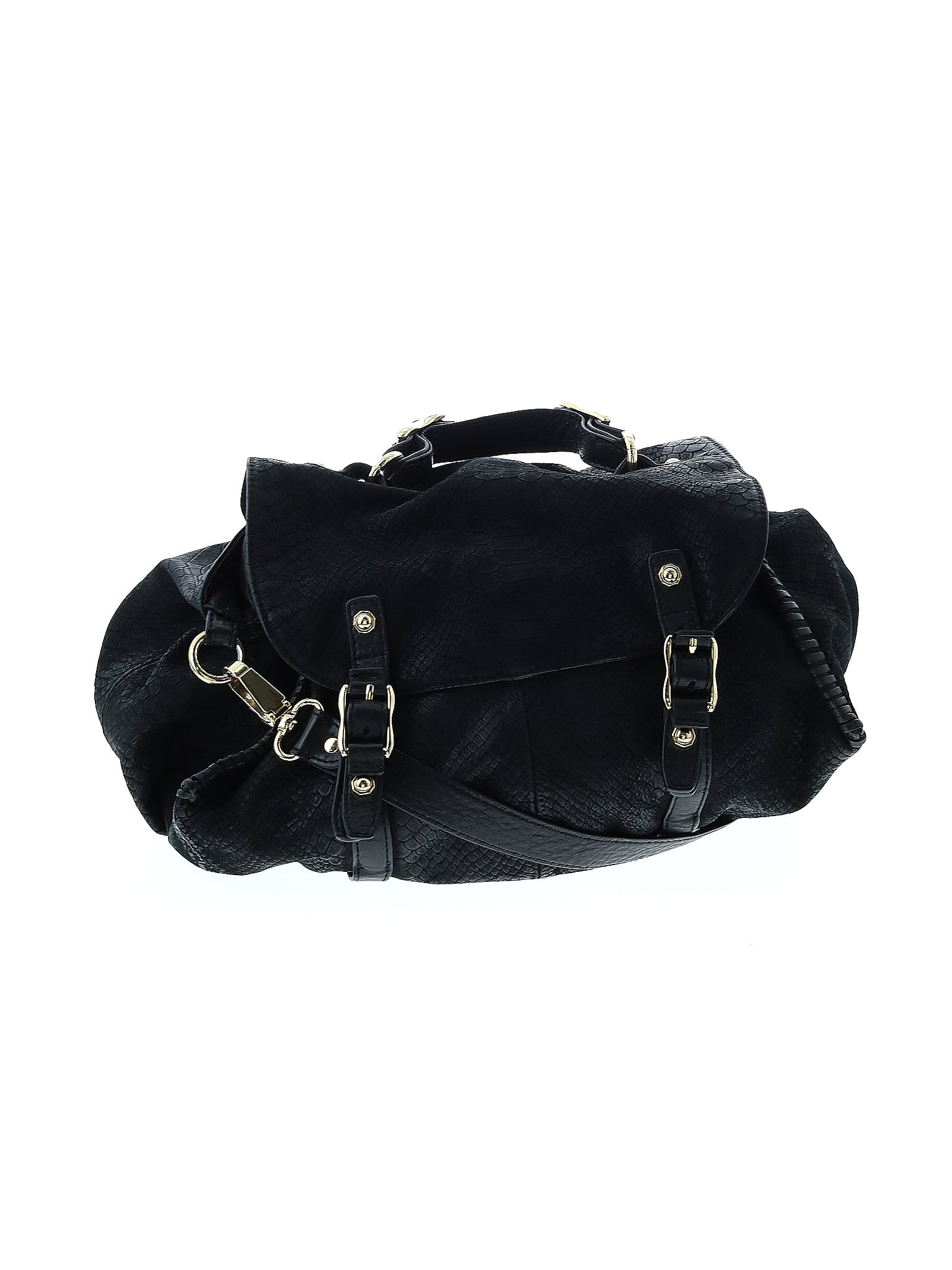 Treesje 100% Leather Solid Black Leather Satchel One size