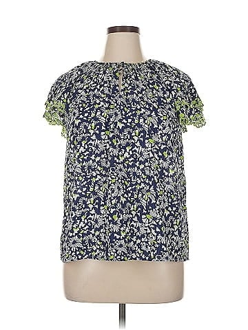 Tanya Taylor Short Sleeve Silk Top (view 1)