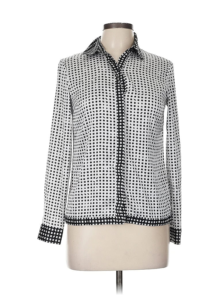 Pre-owned Jones New York Collection Long Sleeve Blouse In Black