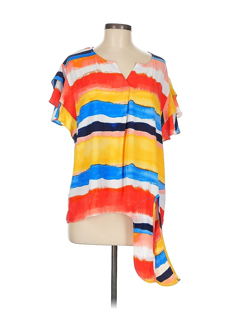 Click to view more detailed imagery on our partner's website Pre-owned Rafaella Short Sleeve Blouse In Yellow