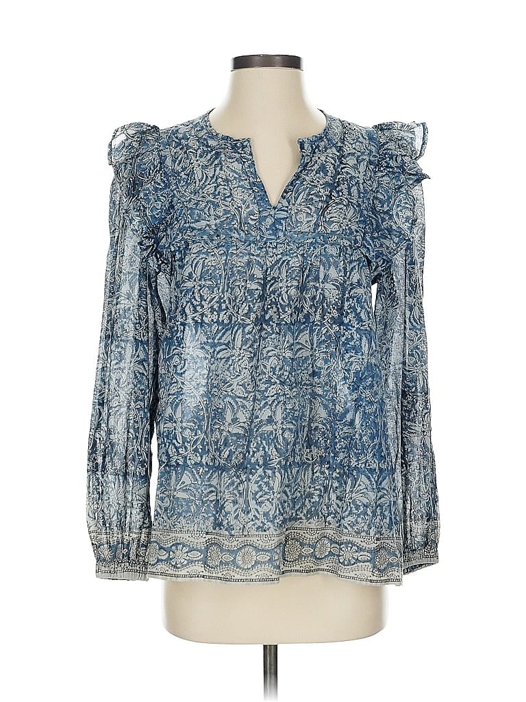Click to view more detailed imagery on our partner's website Pre-owned Dylan Long Sleeve Blouse In Blue