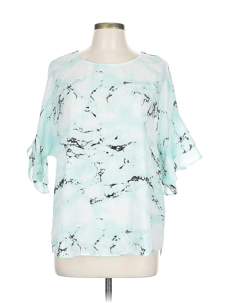 Pre-owned C Established 1946 3/4 Sleeve Blouse In Blue