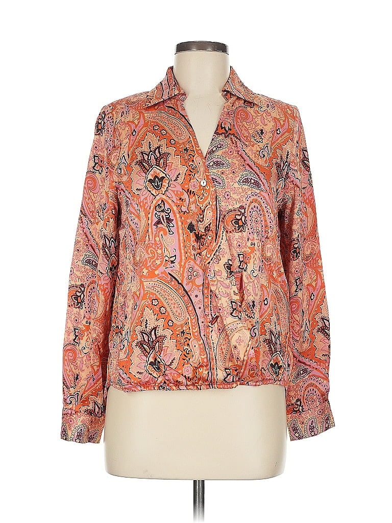Pre-owned Esqualo Long Sleeve Blouse In Orange