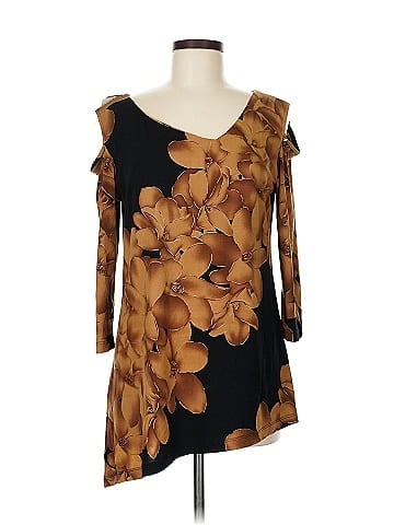 Klaveli Elegant Black Floral Print Top  (view 1)