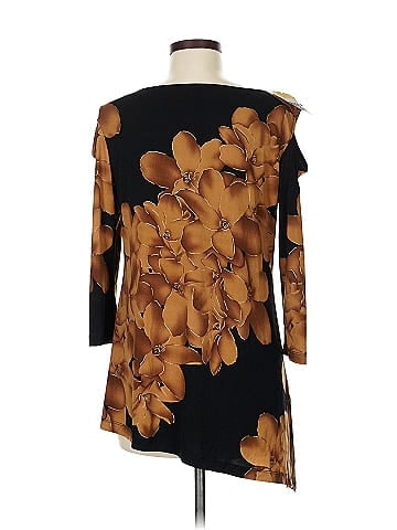 Klaveli Elegant Black Floral Print Top  (view 2)