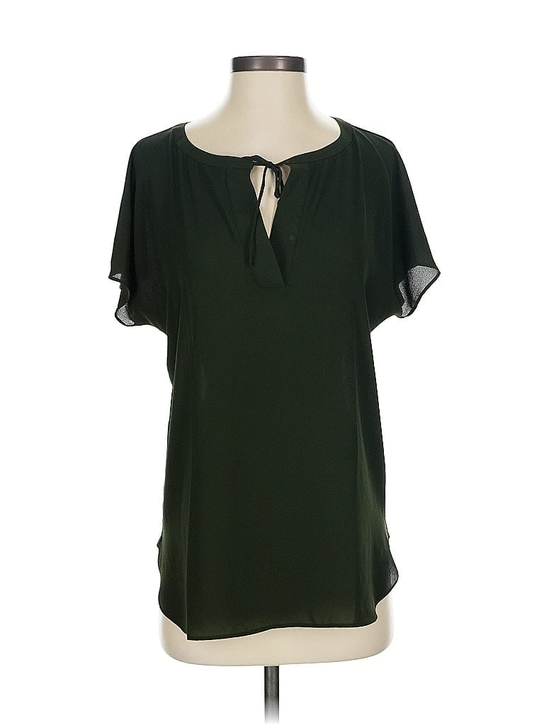 Pre-owned Ann Taylor Loft Short Sleeve Blouse In Green