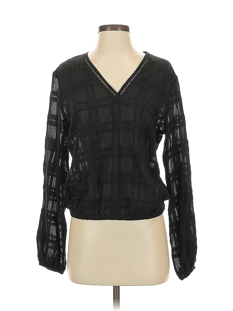 Pre-owned Express Long Sleeve Blouse In Black