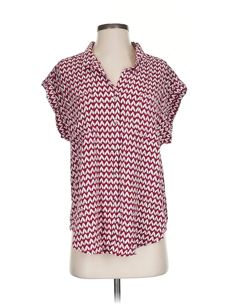 Pre-owned Jachs Girlfriend Short Sleeve Blouse In Red