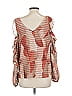 Adrienne Landau 100% Polyester Brown Orange 3/4 Sleeve Blouse Size L - photo 2
