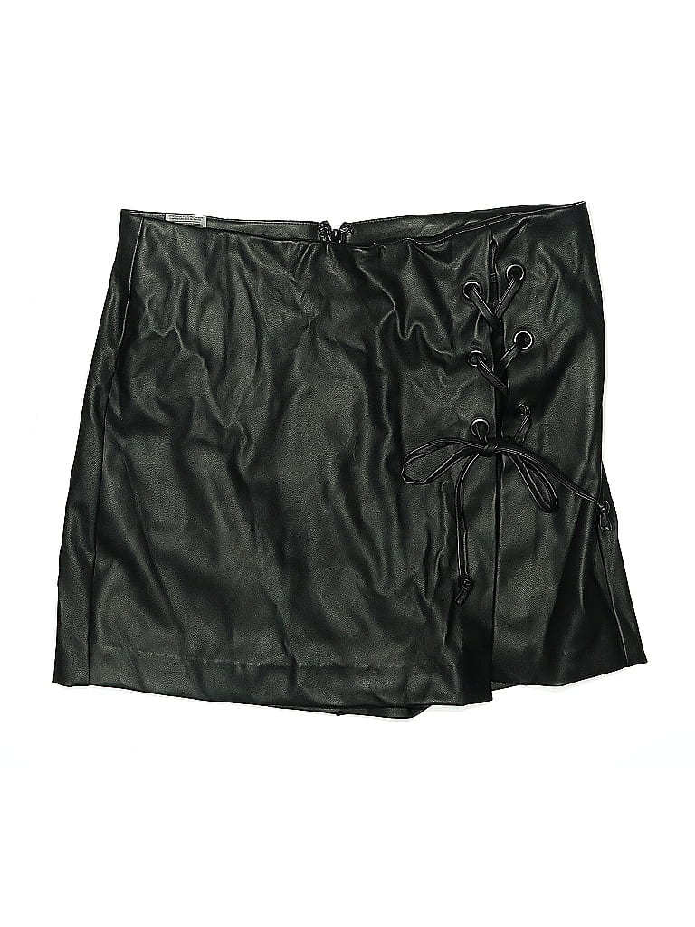 Pre-owned Bcbgeneration Faux Leather Skirt In Black