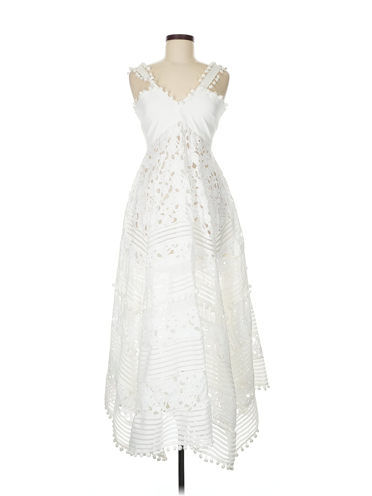 Queenia 100% Polyester White Ivory Cocktail Dress Size M