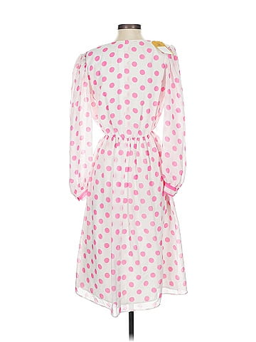 Unbranded Hearts Pink Vibrant Pink Polka Dot Dress Size 2X (estimated)