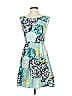 J.Crew 100% Silk Print Teal Cocktail Dress Size 0 - photo 1