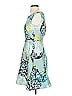 J.Crew 100% Silk Print Teal Cocktail Dress Size 0 - photo 5