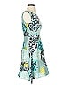 J.Crew 100% Silk Print Teal Cocktail Dress Size 0 - photo 4