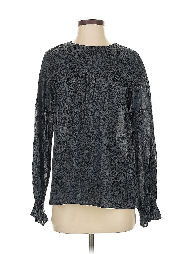 Click to view more detailed imagery on our partner's website Pre-owned Anna Sui For Uniqlo Long Sleeve Blouse In Blue