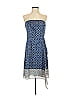Outback Red 100% Polyester Paisley Blue Cocktail Dress Size 4 - photo 1