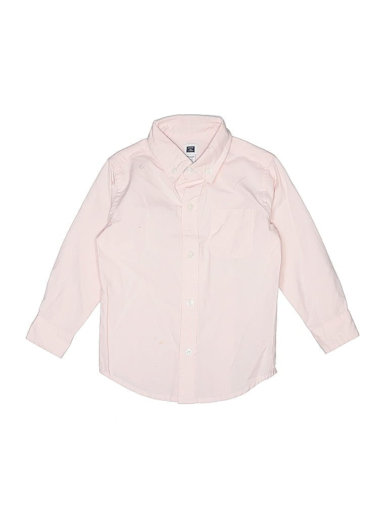 Pre-owned Janie And Jack Kids' Long Sleeve Button Down Shirt In Pink