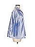 Charlotte Kellogg 100% Silk Metallic Blue 3/4 Sleeve Silk Top Size M - photo 3