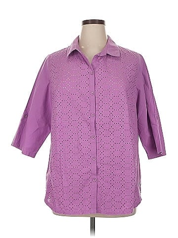 Catherines 3/4 Sleeve Button-Down Shirt (view 1)