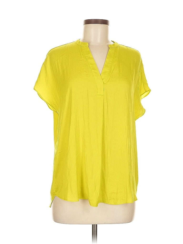 Pre-owned Rachel Rachel Roy Short Sleeve Blouse In Yellow