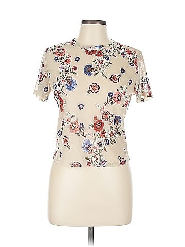 Ginger G. Ivory Floral Sheer Mesh Blouse (view 1)