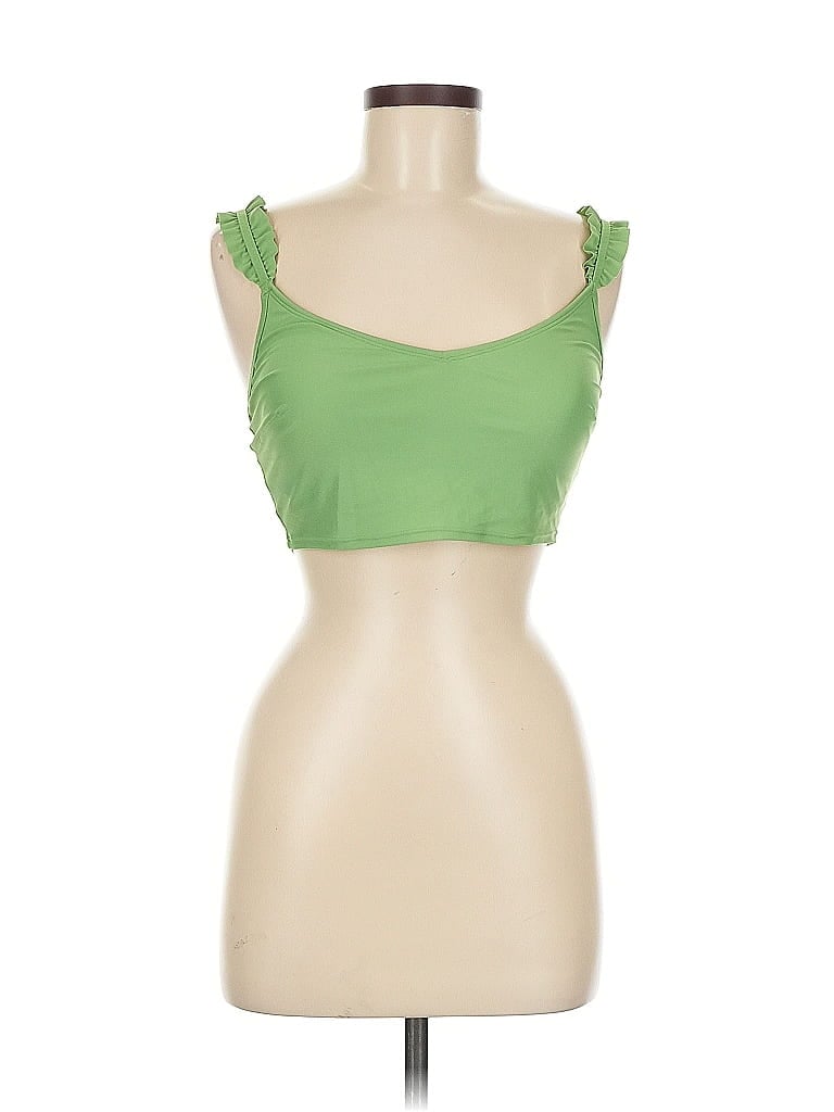 Pre-owned Aerie Tank Top Green Sweetheart Neckline Tops