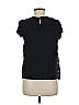 Elle 100% Polyester Black Short Sleeve Top Size M - photo 2