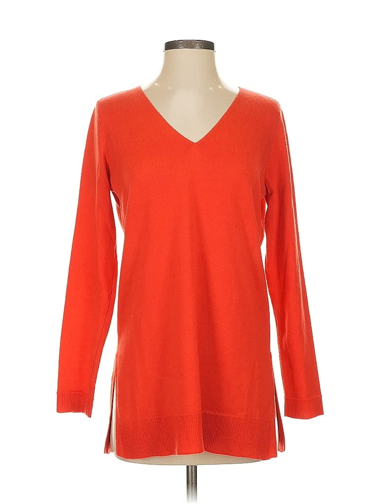 Pre-owned Eileen Fisher Wool Sweater In Orange