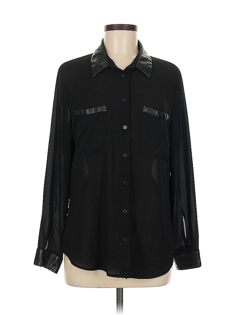 Pre-owned Laundry By Shelli Segal Long Sleeve Blouse In Black