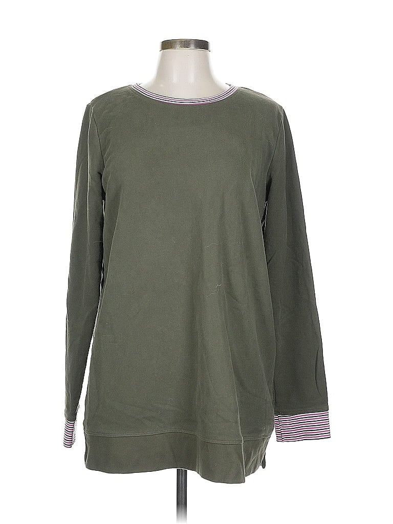 Pre-owned Lands' End Sweatshirt In Green