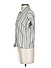 Lou & Grey for LOFT Stripes Gray Short Sleeve Blouse Size S - photo 4